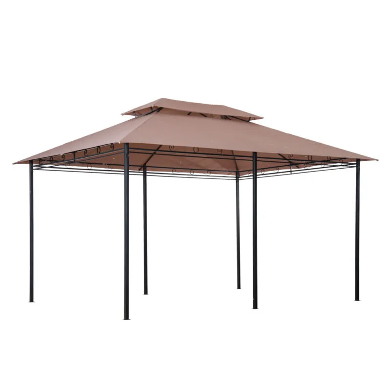 10'x13' Outdoor 2-Tier Vented Canopy Gazebo BBQ Party Tent Shelter Shade
