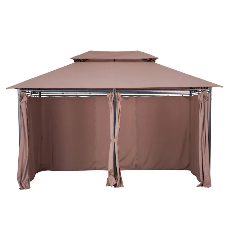 10'x13' Outdoor 2-Tier Vented Canopy Gazebo BBQ Party Tent Shelter Shade