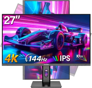 27 inch 4K Gaming Monitor 120Hz, PC Computer Monitors UHD 3840 x 2160p, IPS Screen for Home & Office, Support HDMI 2.0 (4K@60Hz), DP 1.4