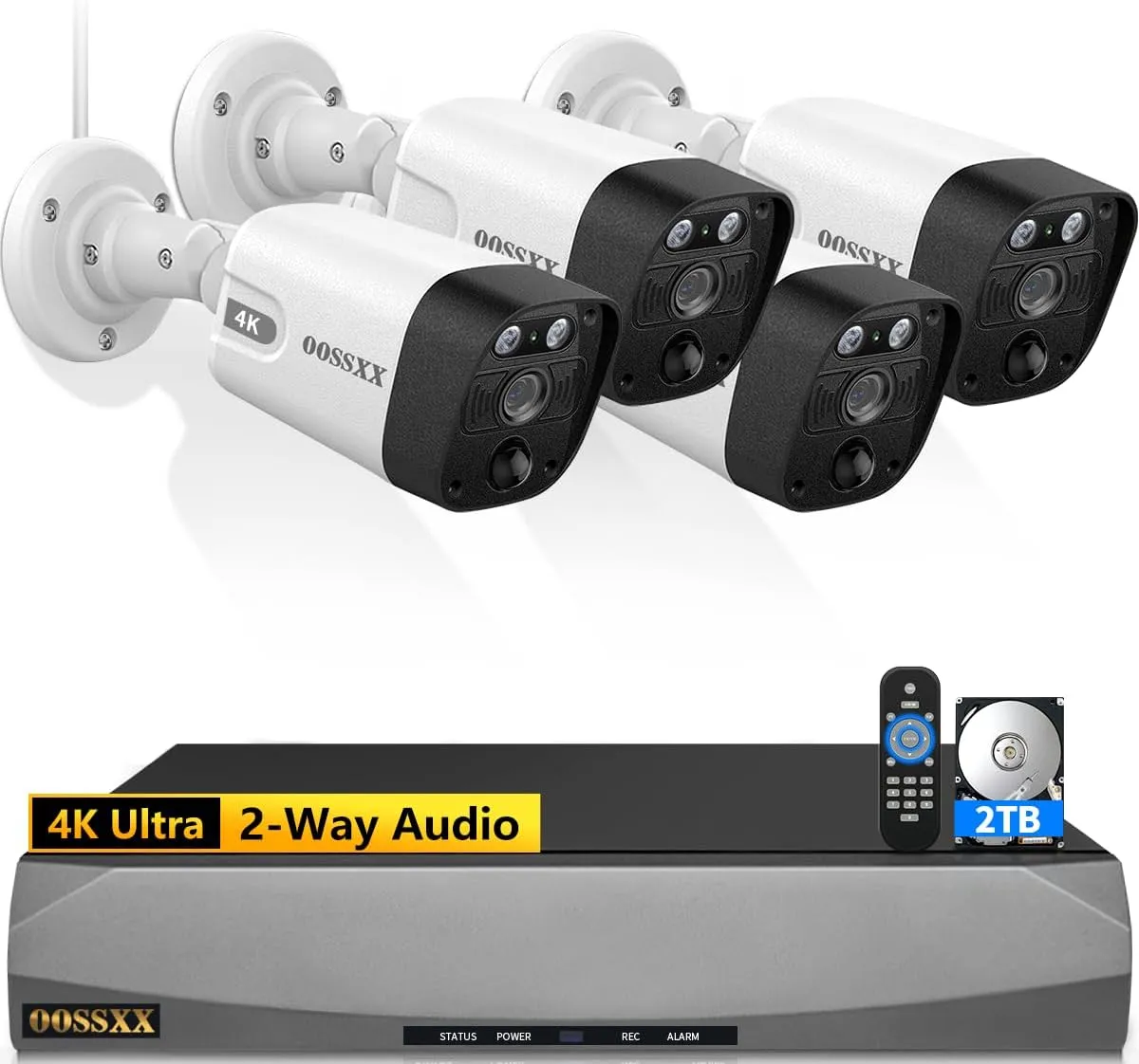 4K/8.0 Megapixel & 130 Ultra Wide-Angle 2-Way Audio PoE Outdoor Home Security Camera System Wired Outdoor Video Surveillance IP Cameras System