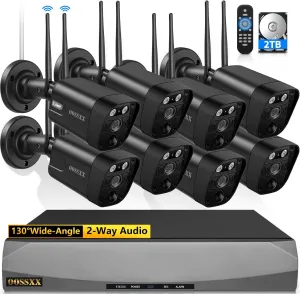 5.5MP 2-Antennas Enchance Signal PIR Detection Outdoor Security Camera System Wireless Video Surveillance Wi-Fi CCTV DVR Kit