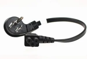 6ft Ultra Low Profile NEMA 5-15P to C5 Right Angle Power Cord 3-Slot 18/3 AWG SPT-2, 10A, 125V