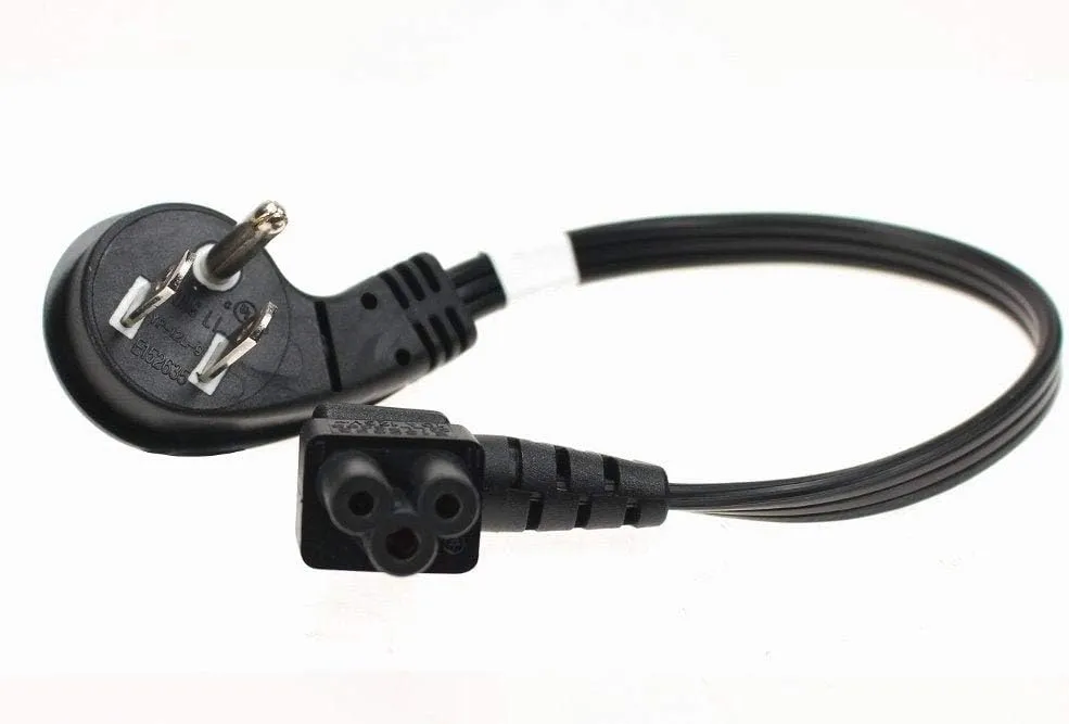 6ft Ultra Low Profile NEMA 5-15P to C5 Right Angle Power Cord 3-Slot 18/3 AWG SPT-2, 10A, 125V