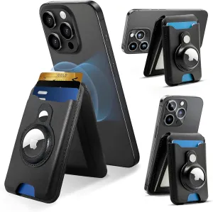 ABELL 3-in-1 Wallet with AirTag Holder, Genuine Leather Card Holder for Phone Case Magnetic, Foldable Stand for iPhone 16/15/14/13/12, iPhone Accessories, RFID Blocking