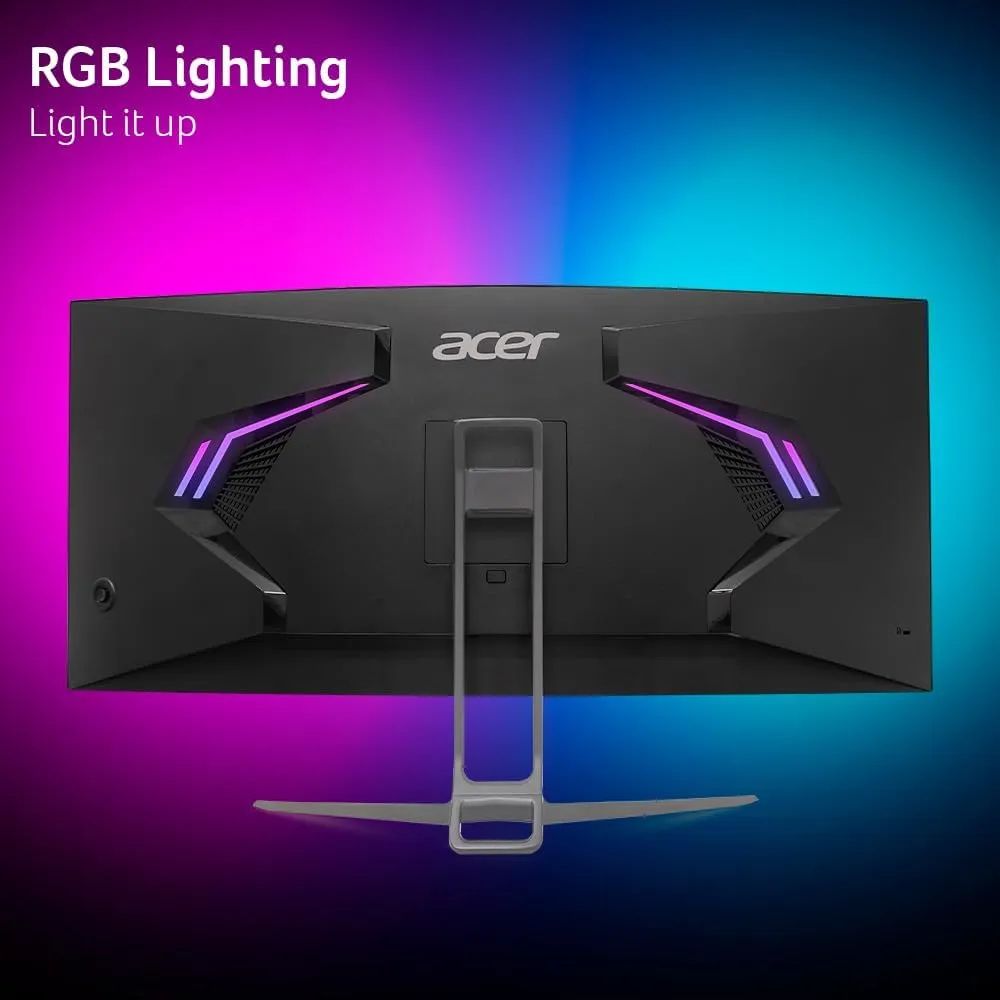 acer Nitro 34 Inch 1000R 21:9 Curved Zero-Frame QHD 3440 x 1440 Gaming Monitor | AMD FreeSync Premium | Up to 120Hz Refresh | 1ms VRB | Two Display Port 1.2 & Two HDMI 2.0 Ports | EDA343CUR J0bmiippx