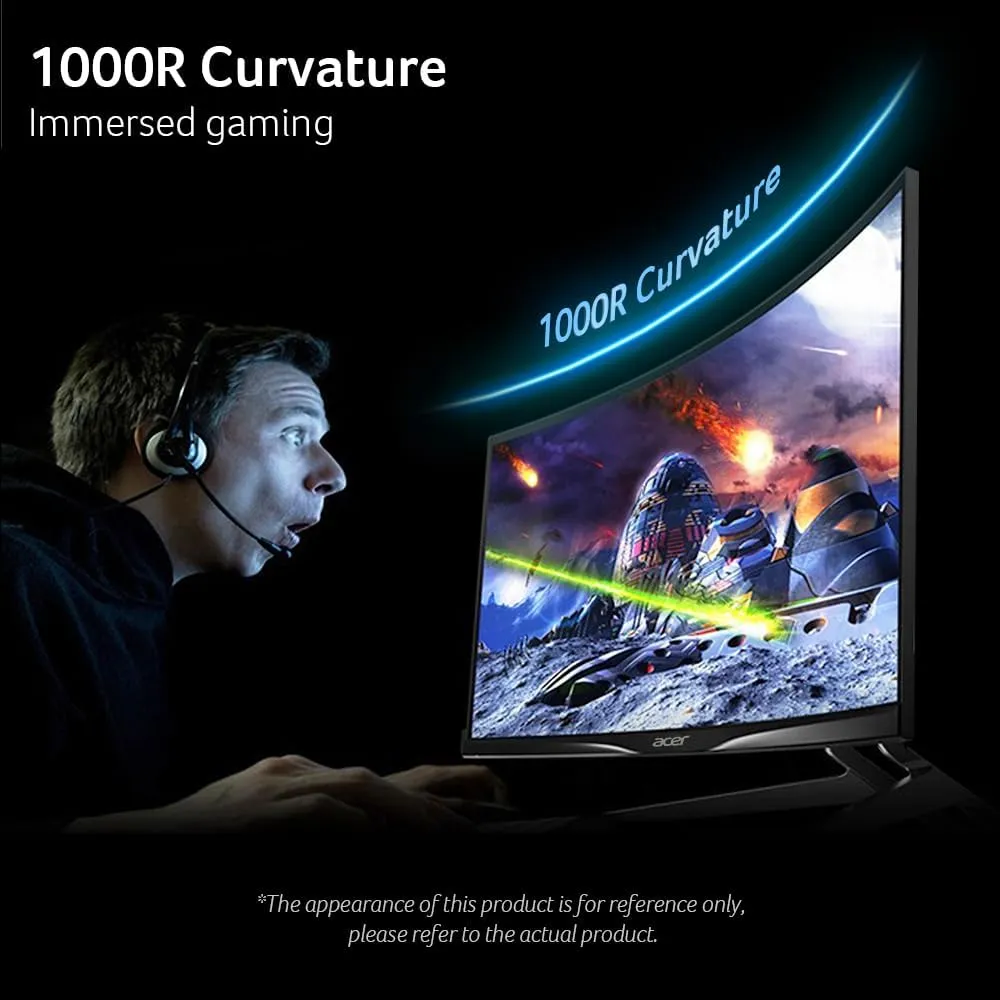 acer Nitro 34 Inch 1000R 21:9 Curved Zero-Frame QHD 3440 x 1440 Gaming Monitor | AMD FreeSync Premium | Up to 120Hz Refresh | 1ms VRB | Two Display Port 1.2 & Two HDMI 2.0 Ports | EDA343CUR J0bmiippx