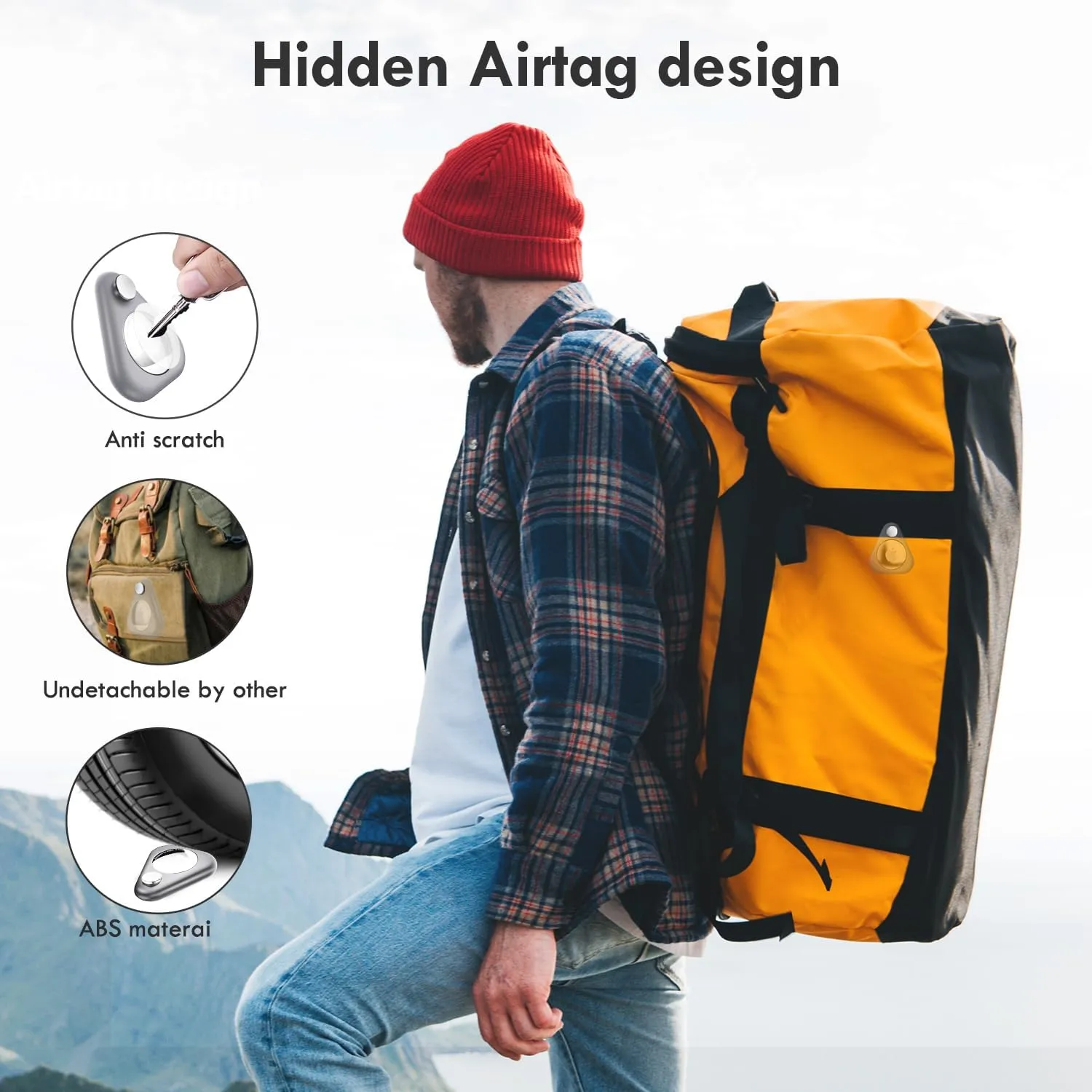 Airtag Holder for Kids Hidden,2PCS GPS Tracker Case, Anti-Removal Airtag ABS Case with Pins, Suitable for Children, Elderly, Pets, Backpack, LuggageGray,Navy Blue
