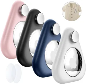 Airtag Holder for Kids Hidden,2PCS GPS Tracker Case, Anti-Removal Airtag ABS Case with Pins, Suitable for Children, Elderly, Pets, Backpack, LuggageWhite,Navy Blue,Pink,Black