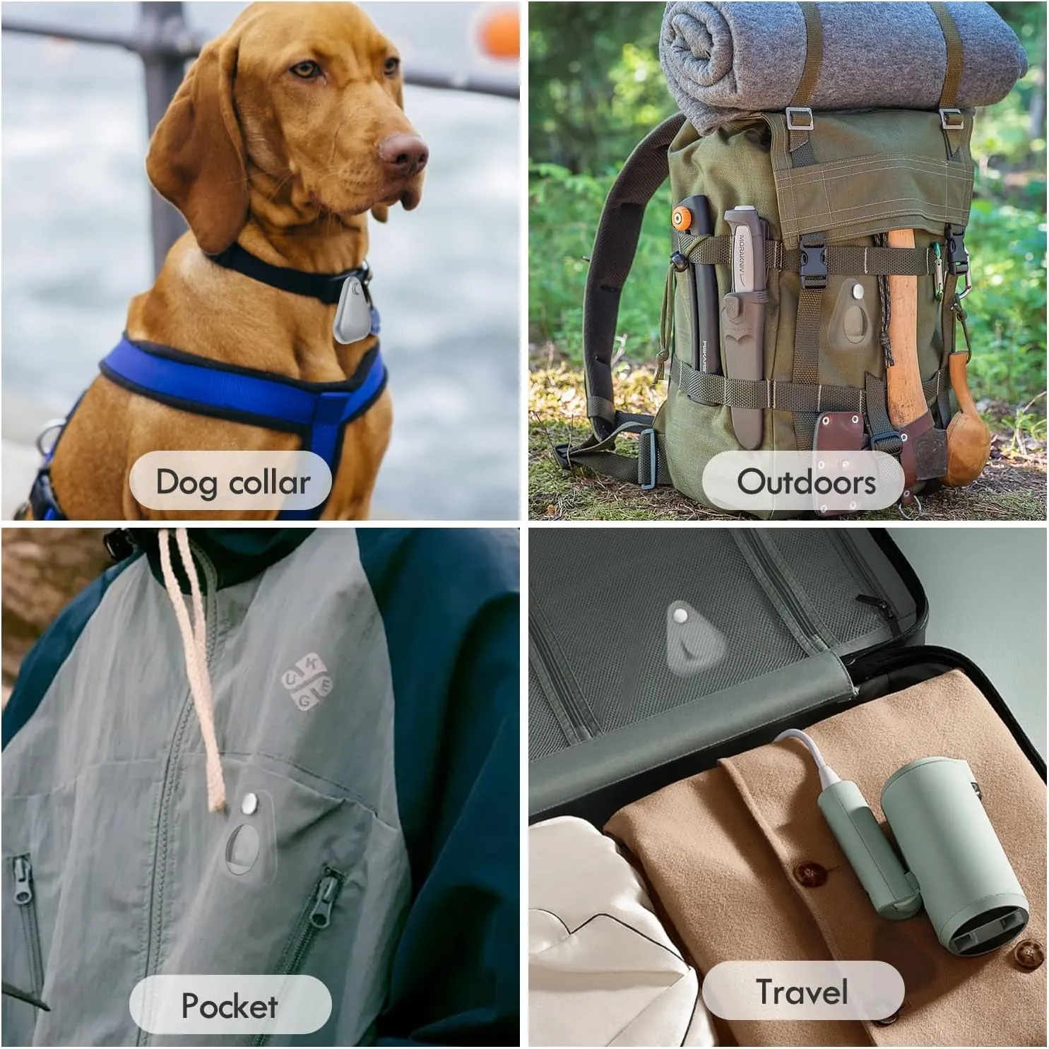 Airtag Holder for Kids Hidden,2PCS GPS Tracker Case, Anti-Removal Airtag ABS Case with Pins, Suitable for Children, Elderly, Pets, Backpack, LuggageWhite,Navy Blue,Pink,Black