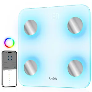 Alcedo Smart Body Fat Scale, Digital Scale with BMI, Fat Percentage, Muscle Mass, Color-Changing with Weight Variation, 400 lb, Bluetooth