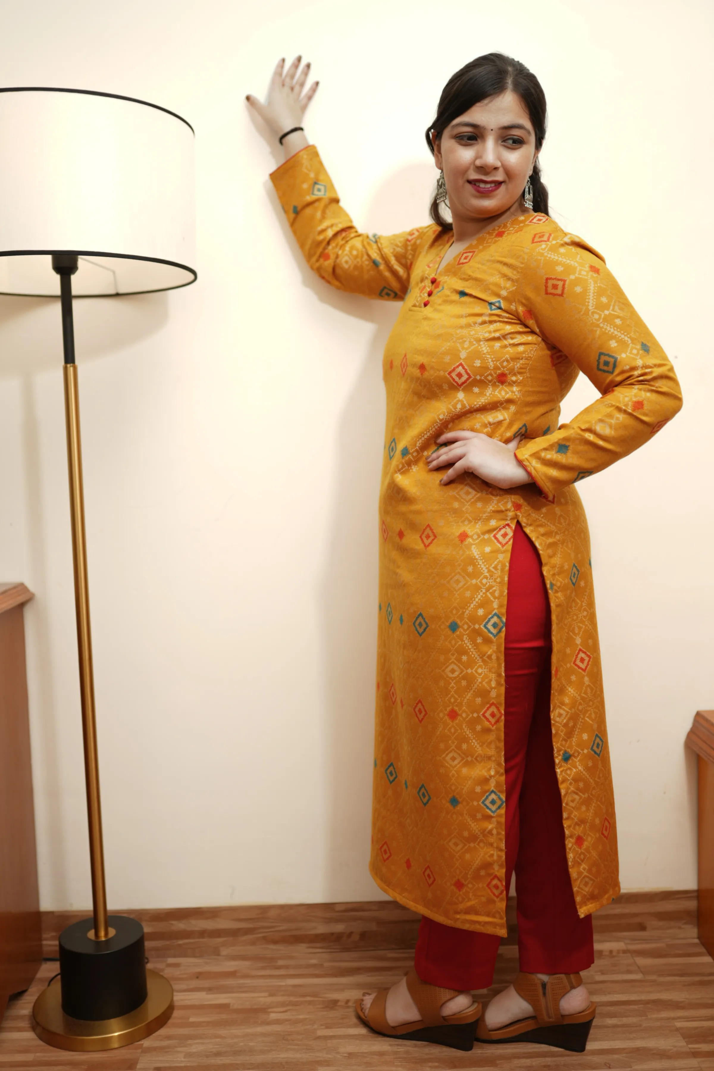 Amber Magic Woven Pashmina Kurta