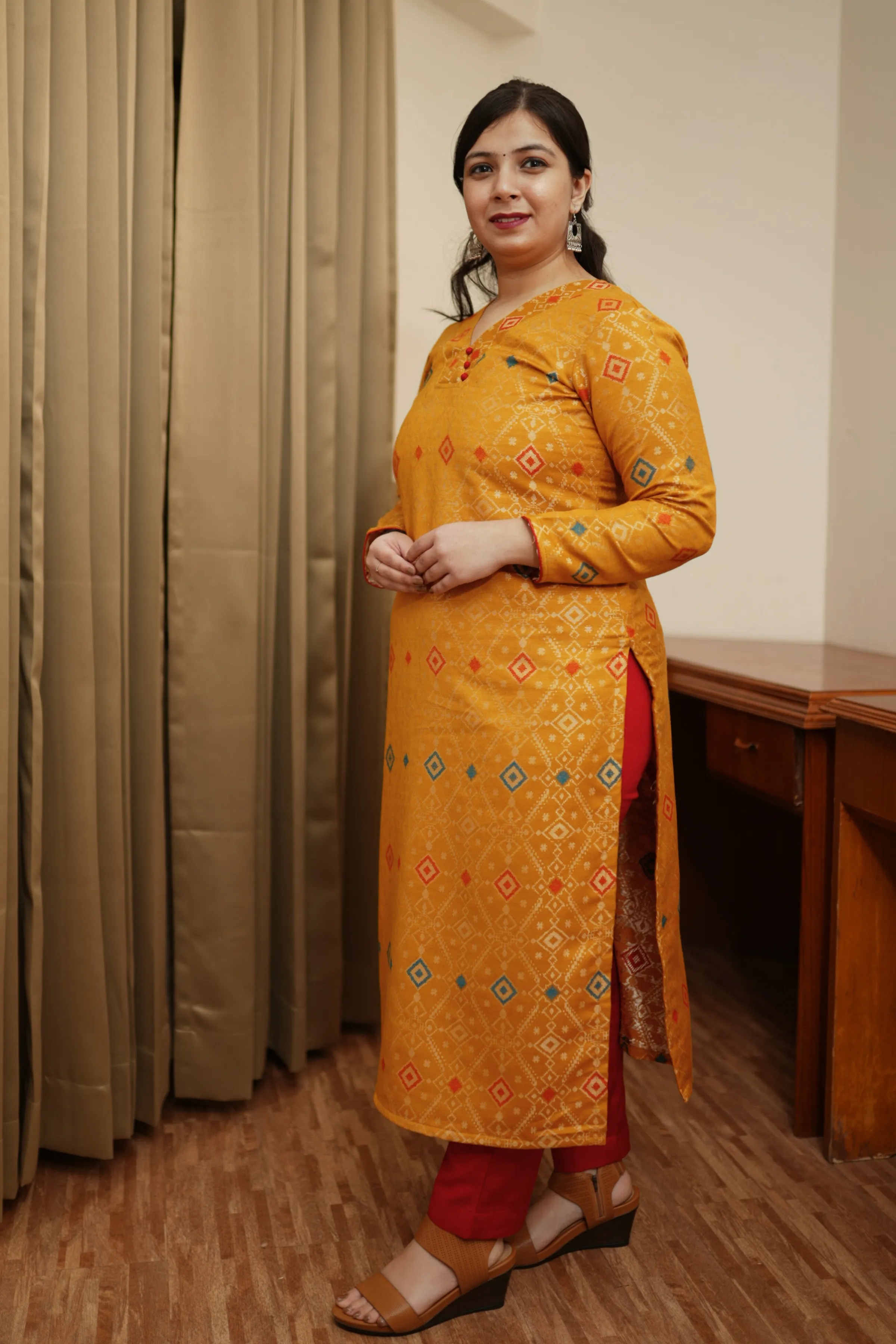 Amber Magic Woven Pashmina Kurta