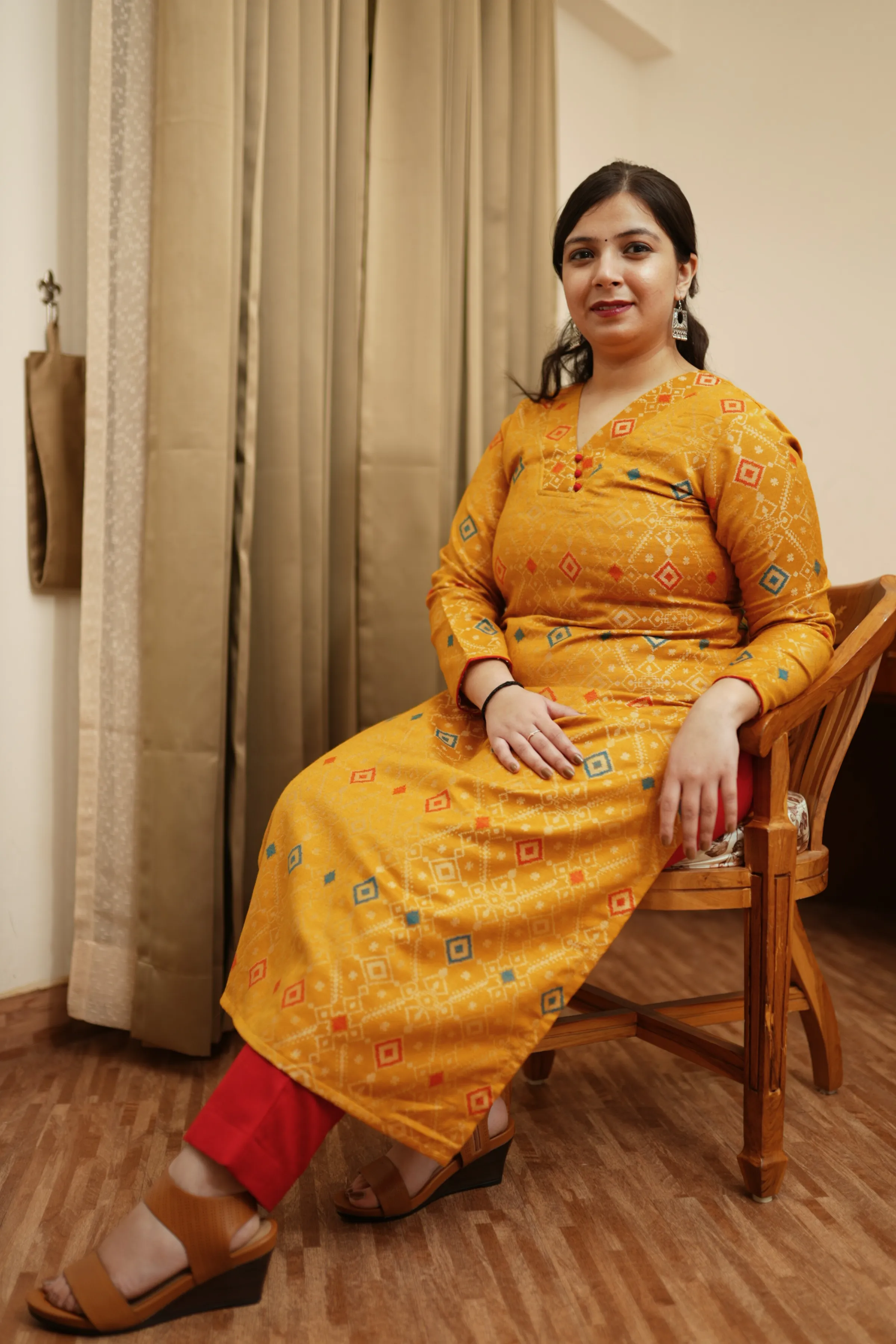 Amber Magic Woven Pashmina Kurta