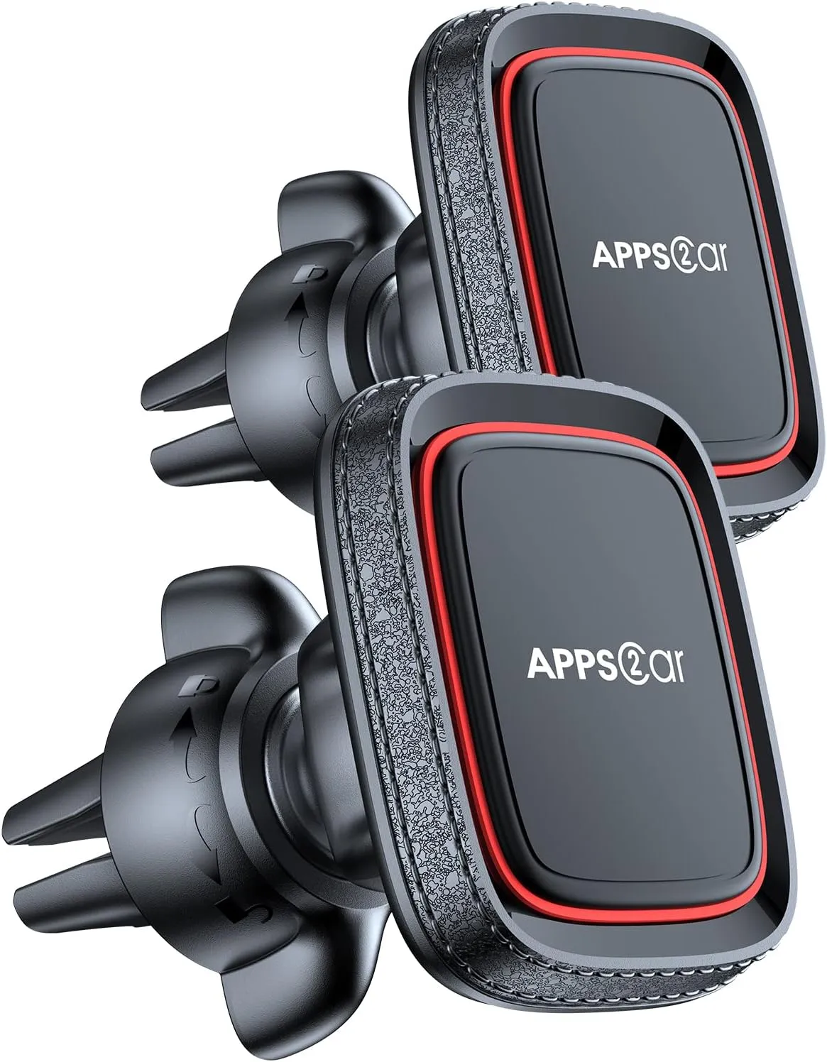 APPS2Car 2 Pack Magnetic Phone Car Mount, Car Phone Holder Mount Magnetic, Built in 6 Strong Magnets, Air Vent Cell Phone Holder for Car with Adjustable Secure Tightening System