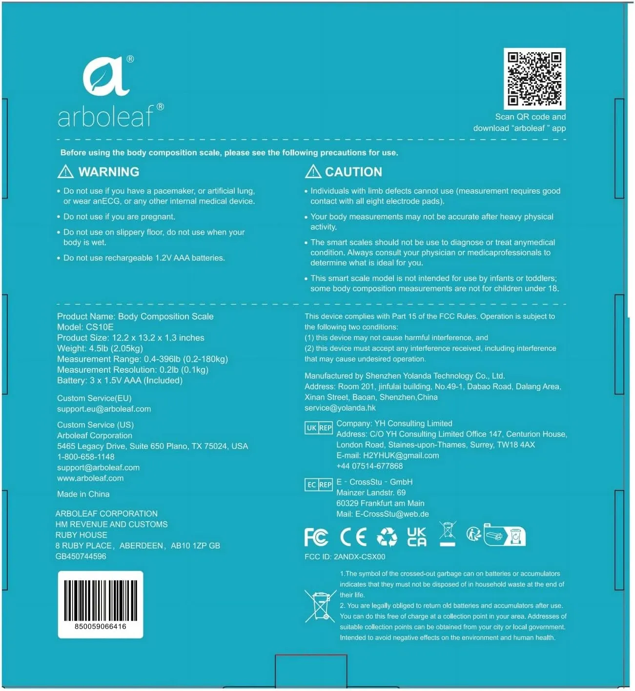 arboleaf Scale for Body Weight, Bluetooth Smart Digital Weighing Scales with 8 Electrode, High Precision 26 Body Composition Analyzer for BMI Muscle Mass