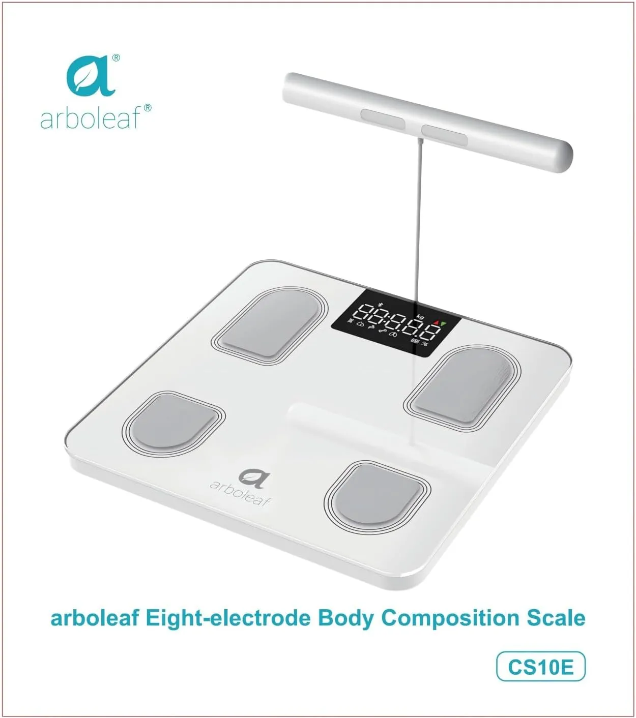 arboleaf Scale for Body Weight, Bluetooth Smart Digital Weighing Scales with 8 Electrode, High Precision 26 Body Composition Analyzer for BMI Muscle Mass