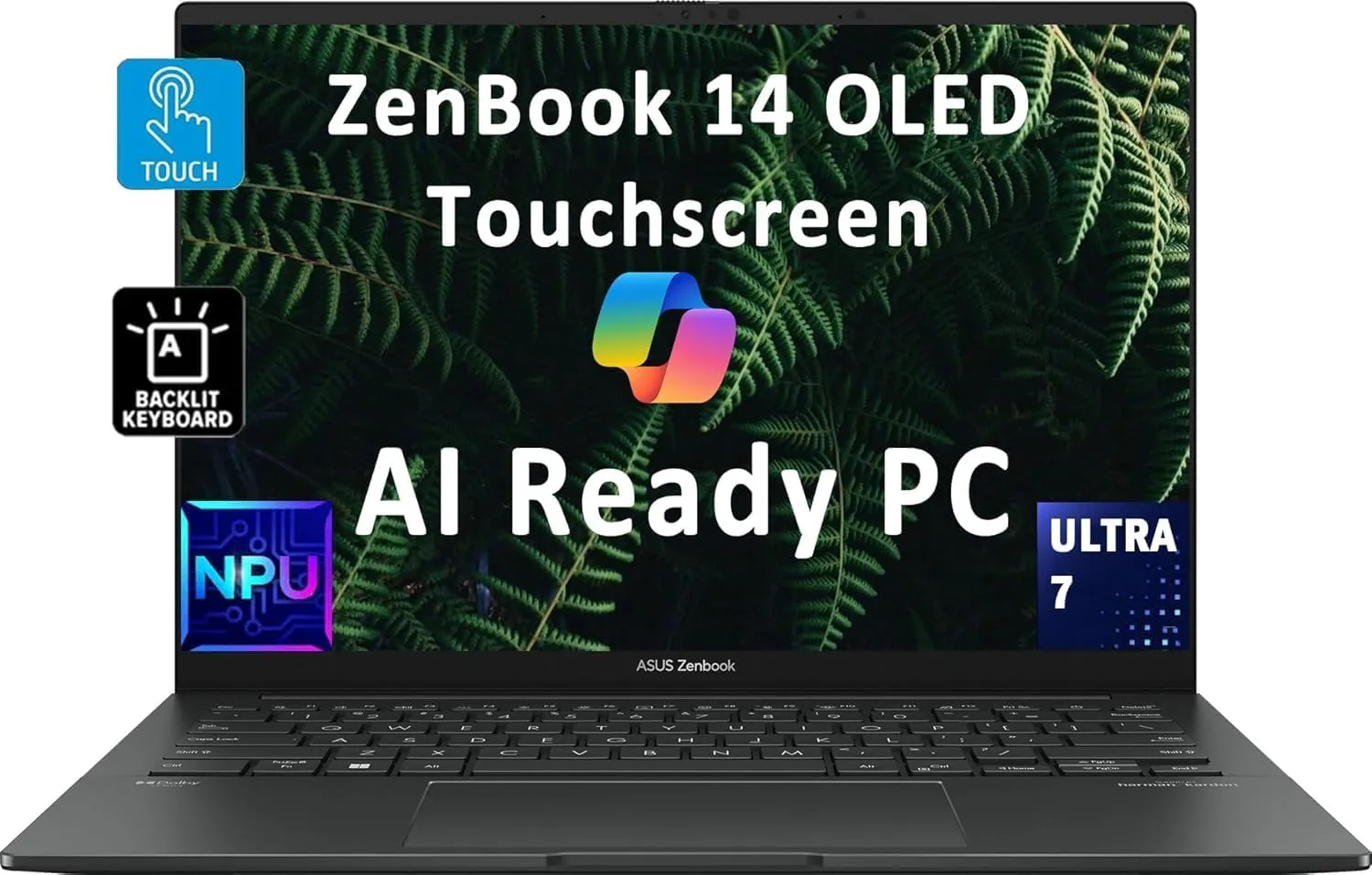 ASUS ZenBook 14 Pro OLED Q425 Business Laptop (14" FHD  Touchscreen, 100% DCI-P3 500 nits, Intel Ultra 7 155H (> i7-13700H), 16GB LPDDR5X-7467MHz, 2TB SSD) AI PC, Backlit, FHD Webcam, Win 11 Pro, Grey