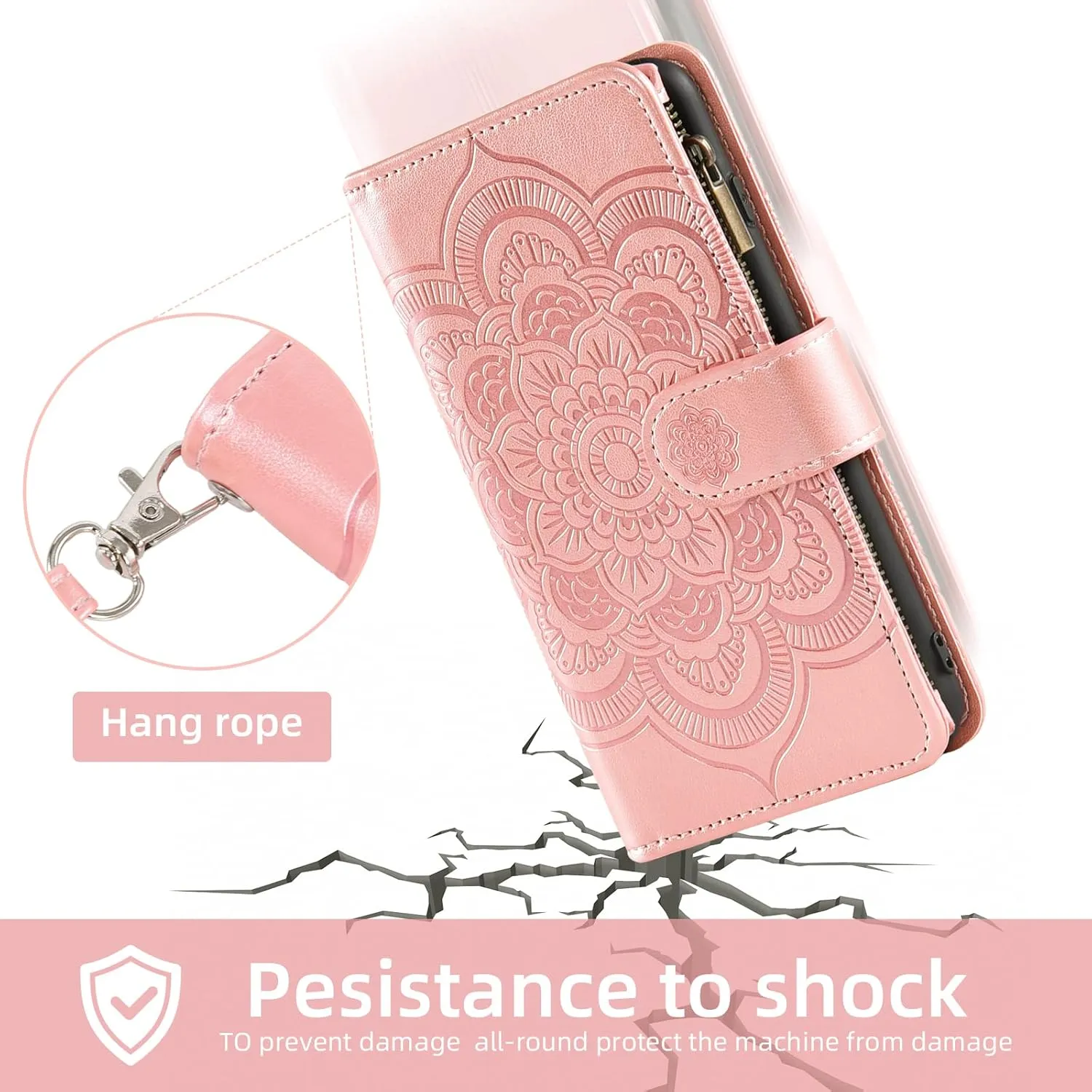 Asuwish Compatible with iPhone 11 Pro 5.8 Wallet Case and Tempered Glass Screen Protector Flower Leather Flip Card Holder Stand Cell Phone Cover for iPhone11pro iPhone11 i XI 11s 11pro Women Rose Gold
