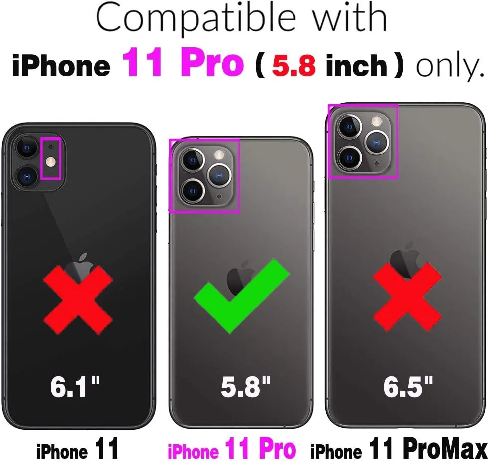 Asuwish Compatible with iPhone 11 Pro 5.8 Wallet Case and Tempered Glass Screen Protector Flower Leather Flip Card Holder Stand Cell Phone Cover for iPhone11pro iPhone11 i XI 11s 11pro Women Rose Gold