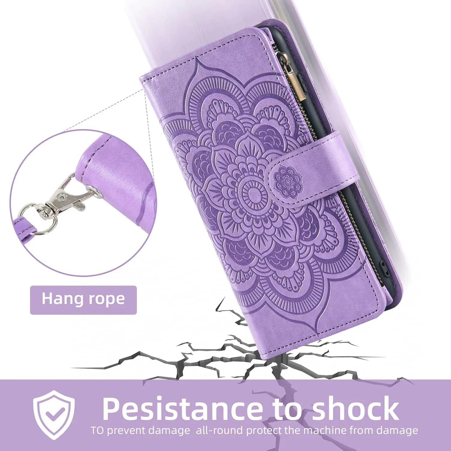 Asuwish Compatible with Samsung Galaxy S21 FE Gaxaly S 21 FE 5G Wallet Case and Tempered Glass Screen Protector Leather Flip Card Holder Cell Phone Cover for Glaxay S21FE5G UW S21FE 21S G5 Men Purple