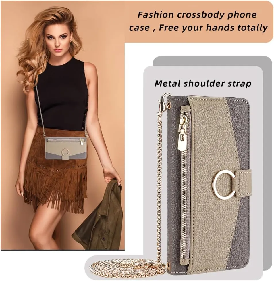 Asuwish Phone Case for iPhone XR 6.1 Wallet Cover with Screen Protector and Mirror Flip Cover Ring Card Holder Crossbody Strap Cell iPhoneXR iPhone10R i Phonex 10XR 10R RX CR iPhoneXRcases Gray