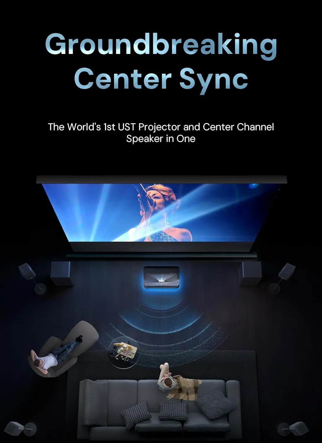 AWOL Vision LTV-3500 Pro UST Triple Laser TV Projector, TV-Like Brightness, 150" Perfect Sharpness, Dolby Vision, 4K 3D HDR10  Ultra-Short Throw Projector