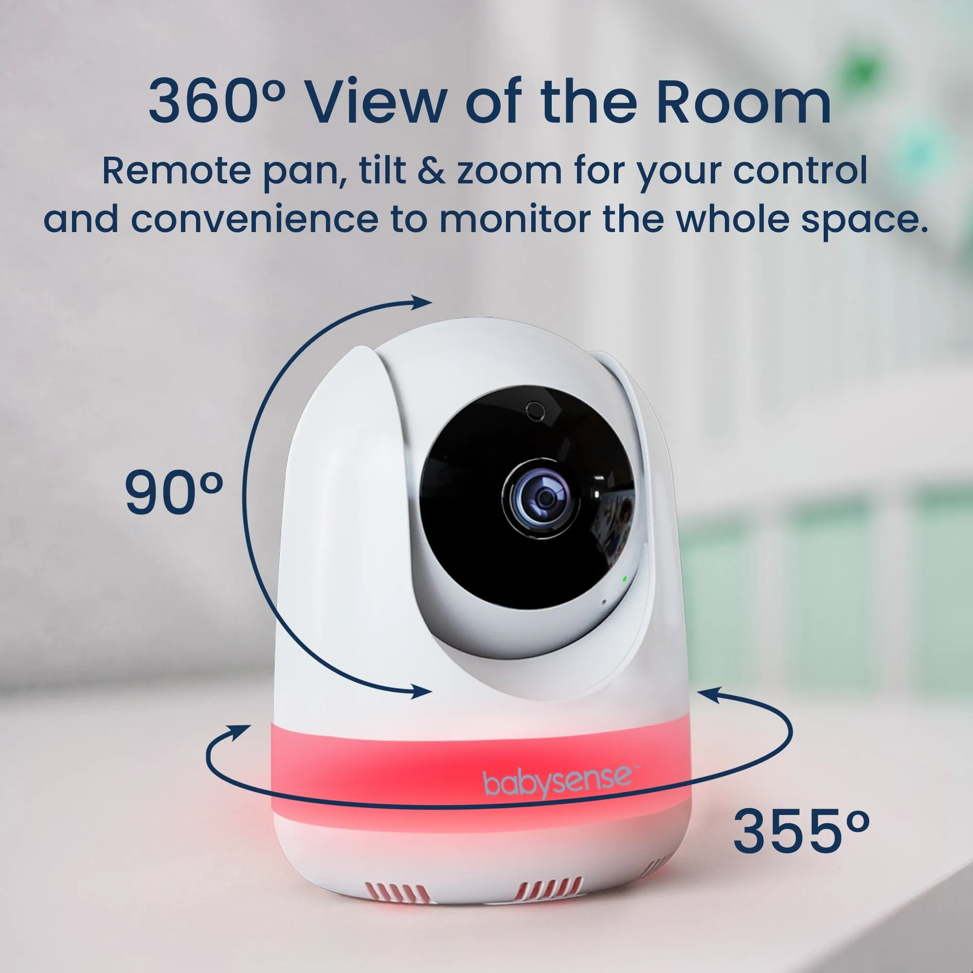 Babysense Max View: Video Baby Monitor, One Camera, Non Wifi, Split Screen, Night Light & Sound Machine
