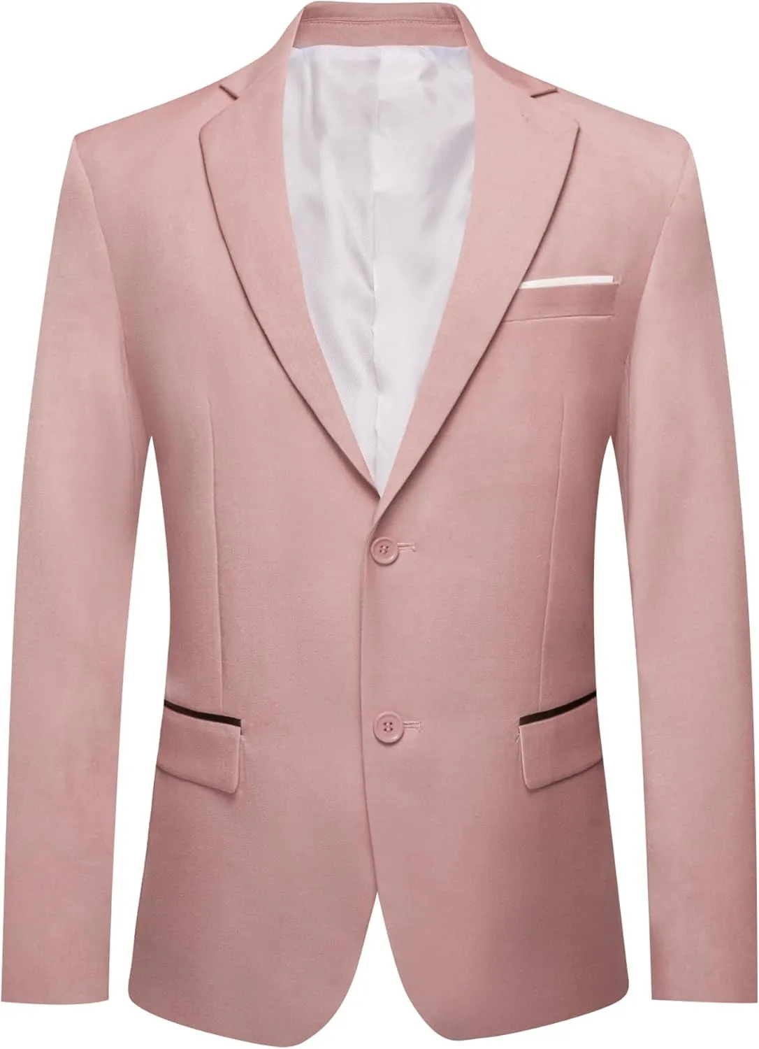 Barry.Wang Mens Casual Sport Coat Solid Blazer Tuxedo Suit Jacket Regular Fit Wedding Business Gift