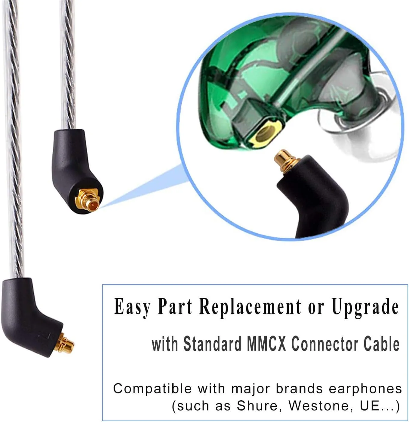 BASN Bsinger PRO in Ear Monitor for Musicians with MMCX Replaceable Cables; Noise-Isolating and Universal-Fit (Green)