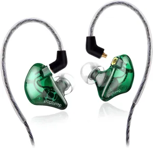BASN Bsinger PRO in Ear Monitor for Musicians with MMCX Replaceable Cables; Noise-Isolating and Universal-Fit (Green)
