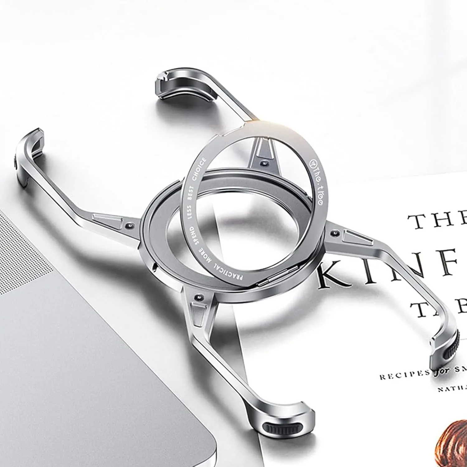 Bezel Less Minimalist Luxury Metal Heat Dissipation Slim Shockproof Case, Bezel Less Minimalist with Rotatable Ring Kickstand, for iPhone 16/15/14/13Pro Max, (for iPhone 13 Pro Max,Silver)