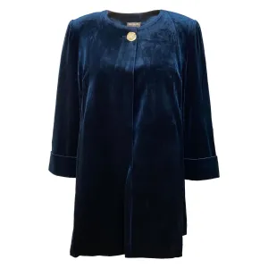 Blazer long velvet blue