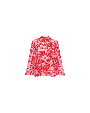 BOBBI SILK BLOUSE CHERRY FLORAL