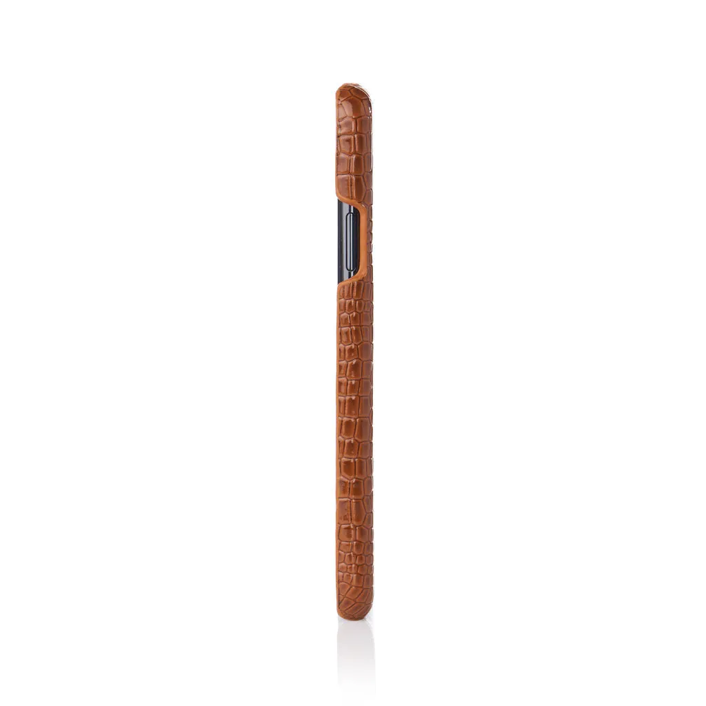 Brown Faux Crocodile iPhone Case
