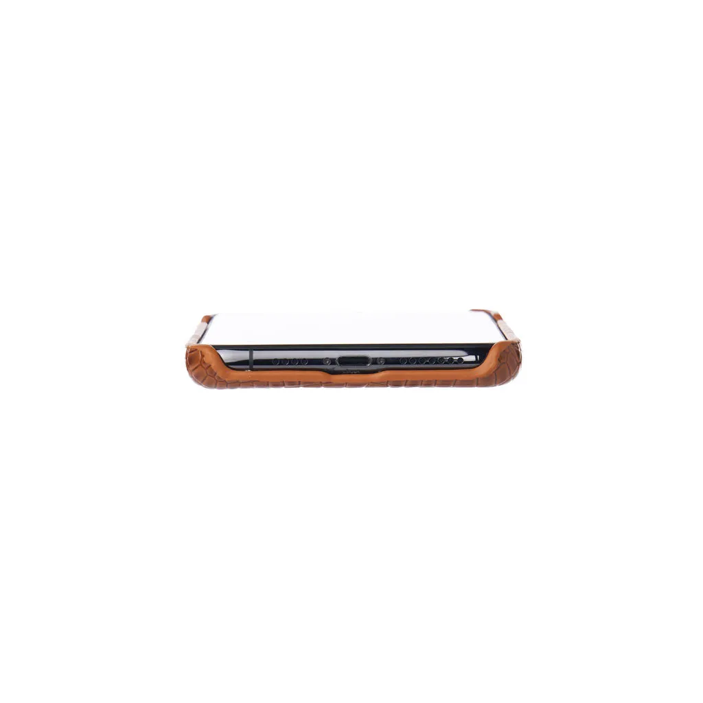 Brown Faux Crocodile iPhone Case