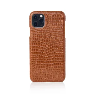 Brown Faux Crocodile iPhone Case