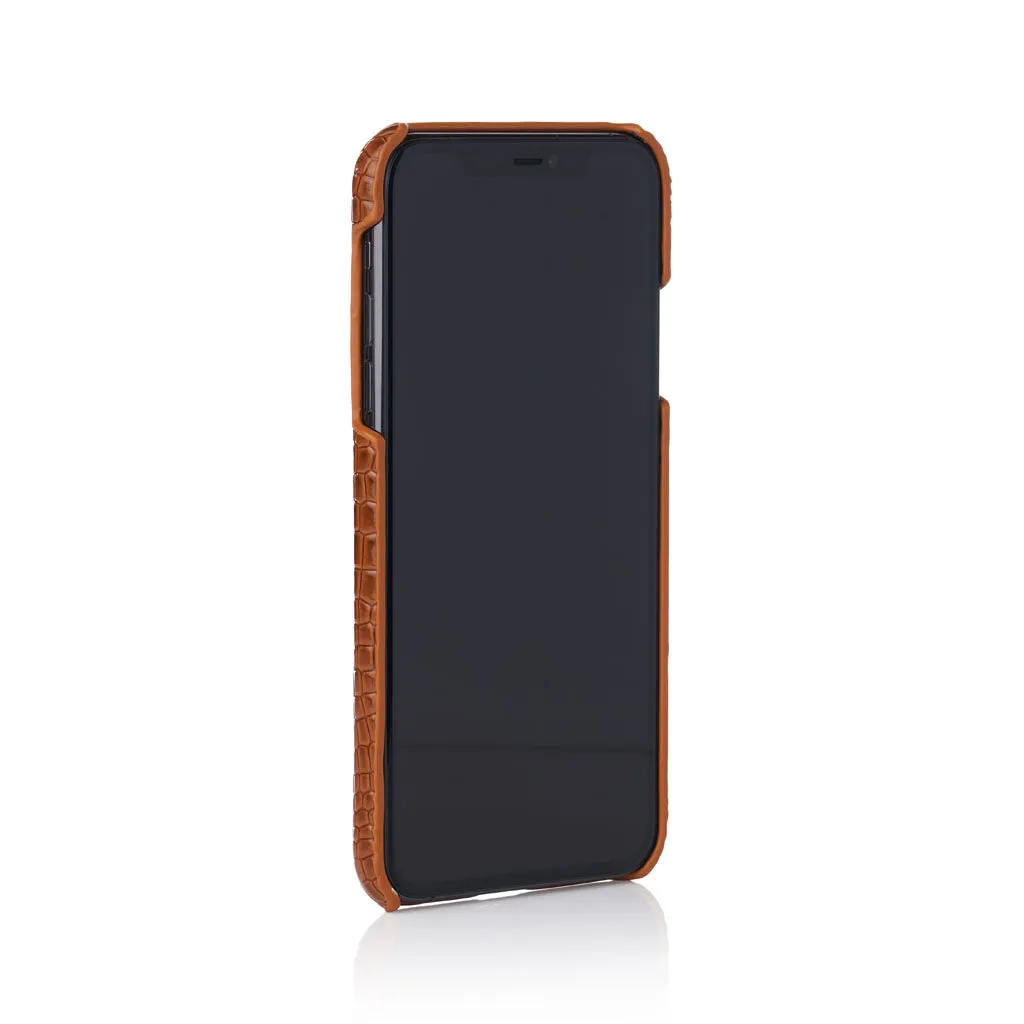 Brown Faux Crocodile iPhone Case