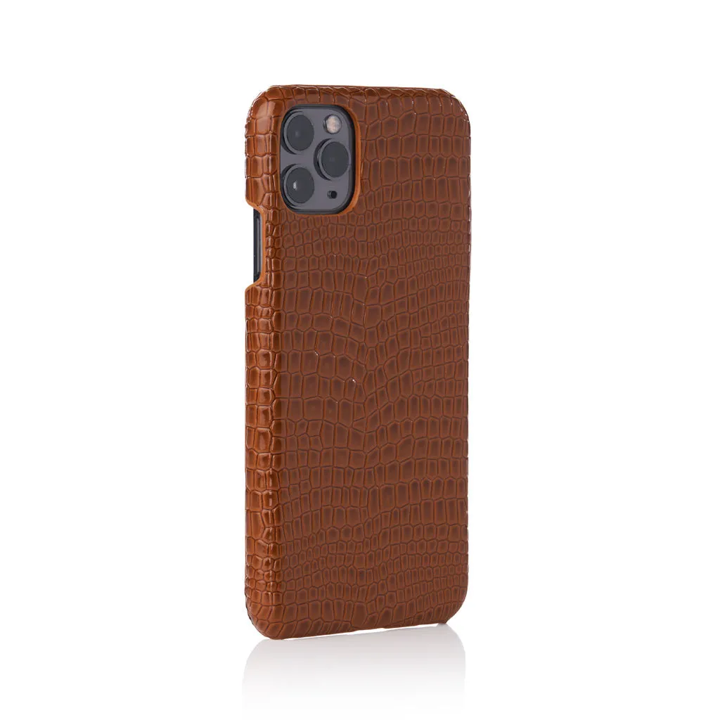 Brown Faux Crocodile iPhone Case