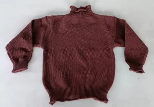 Brown Woolen High Round Neck Sweater