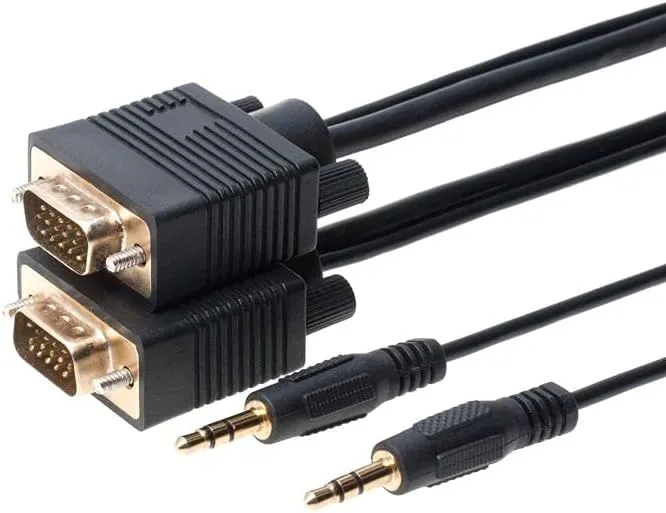 Cables Direct Online 50FT SVGA   Audio Monitor Cable - Male to Male VGA to VGA 1080P for PC, Projector, Laptop, TV