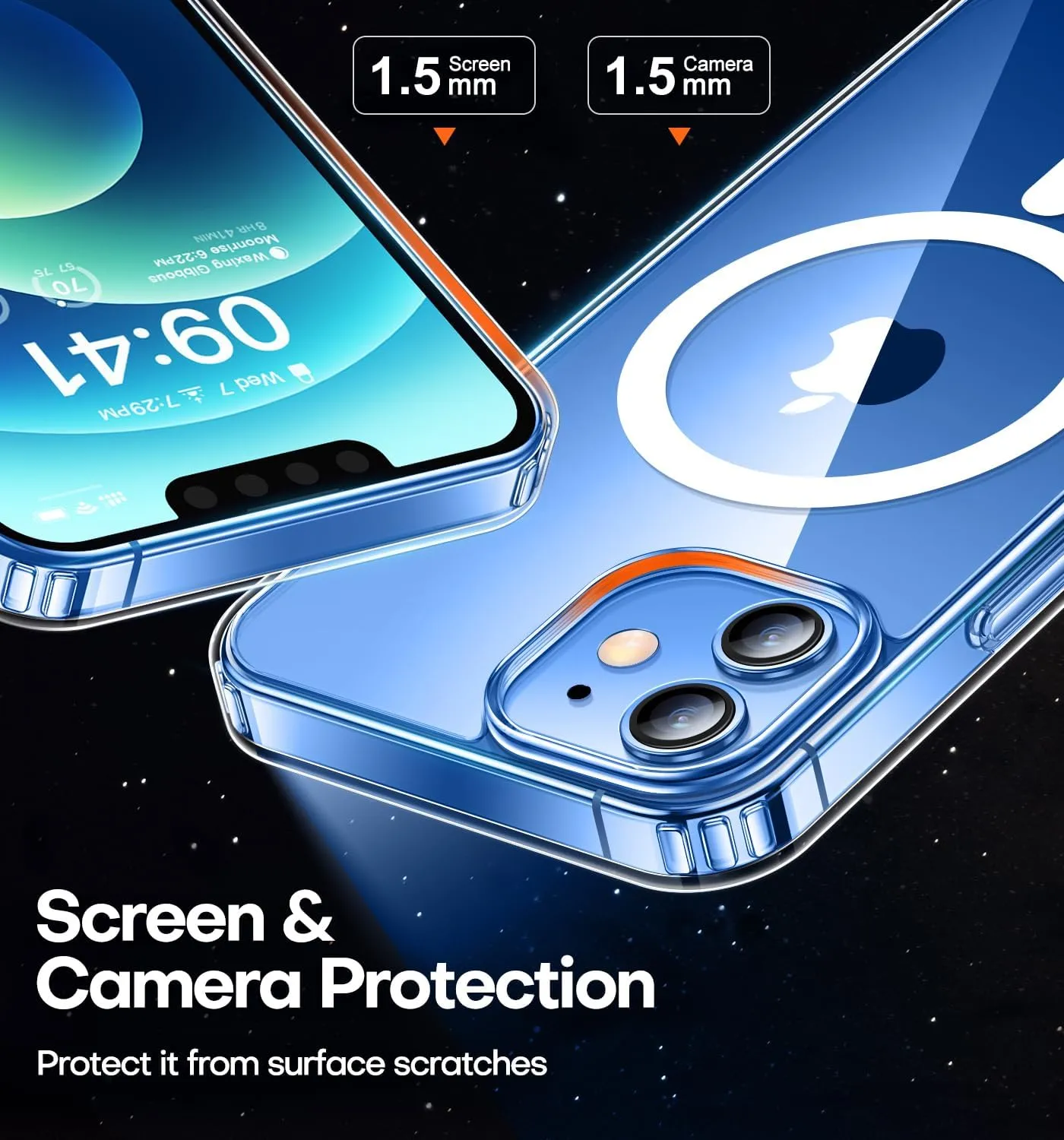 CANSHN Magnetic Compatible with iPhone 12/12 Pro Case Clear, Compatible with MagSafe Wireless Charging [Not Yellowing & MIL-Grade Drop Tested] Phone Cases with Shockproof Bumper 6.1 Inch