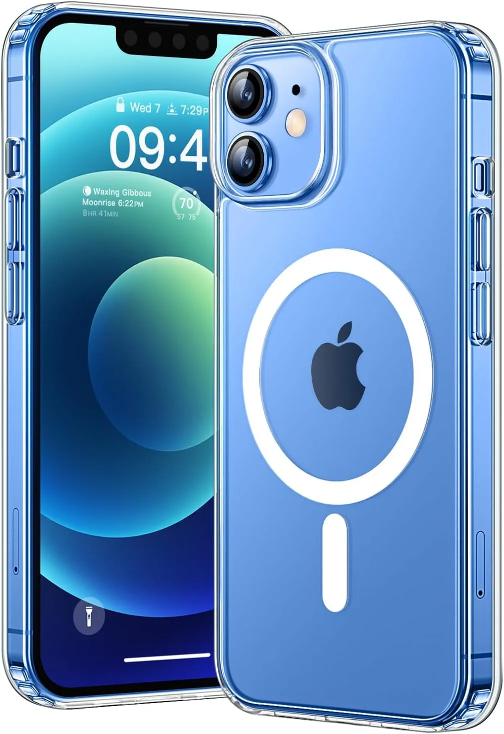 CANSHN Magnetic Compatible with iPhone 12/12 Pro Case Clear, Compatible with MagSafe Wireless Charging [Not Yellowing & MIL-Grade Drop Tested] Phone Cases with Shockproof Bumper 6.1 Inch