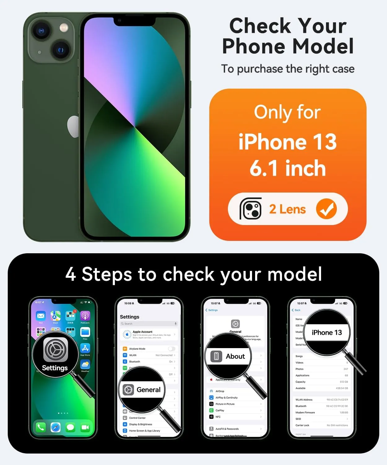 CANSHN Magnetic for iPhone 13 Case, Upgraded [Full Camera Protection] [Compatible with Magsafe] [Translucent Matte] Shockproof Protective Phone Case for iPhone 13 6.1" - Deep Green