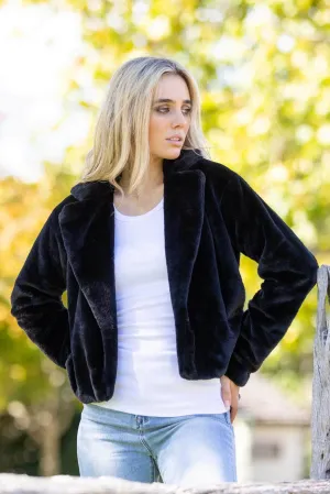 Carson Faux Fur  Jacket Black