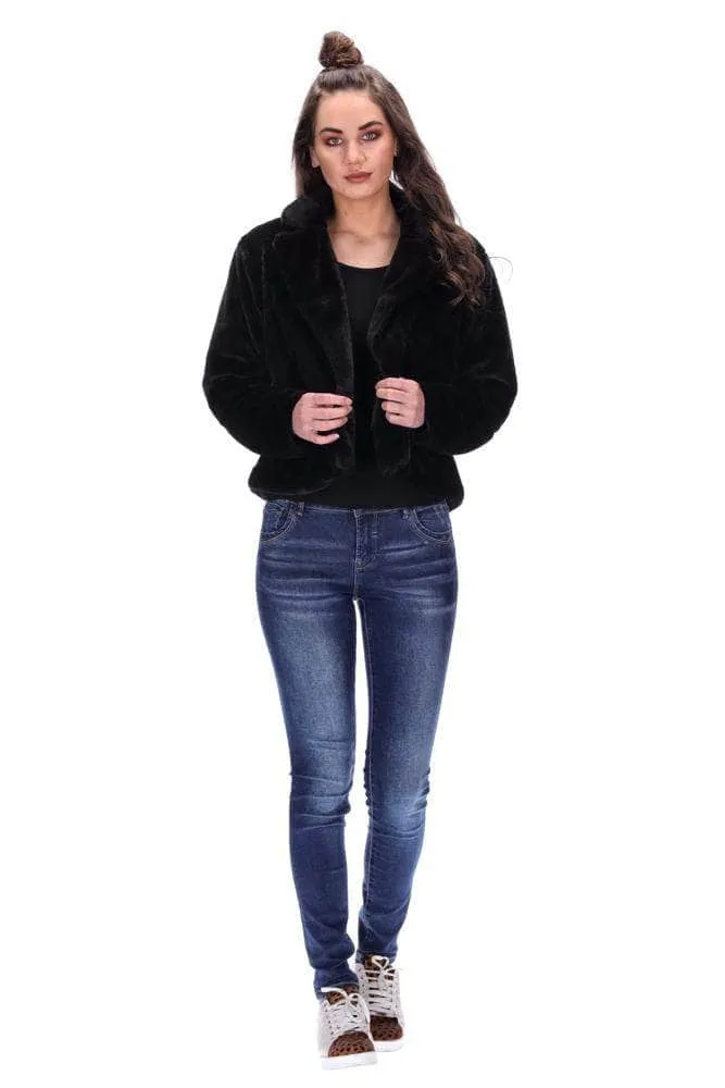 Carson Faux Fur  Jacket Black