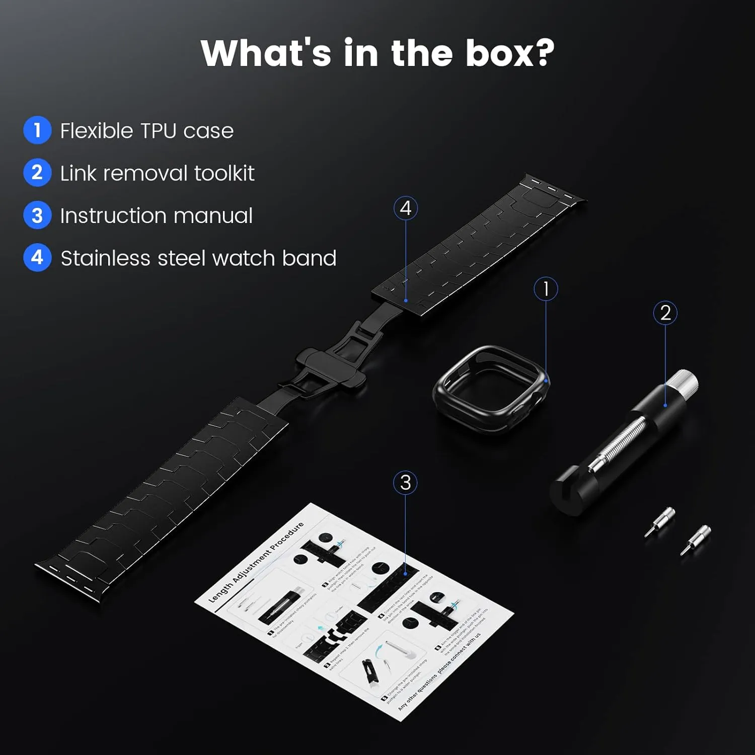 Compatible with Apple Watch Bands for Men Women 49mm 45mm 46mm 44mm 42mm 41mm 40mm 38mm, Business Metal Strap with case for iWatch Bands Ultra Series 10 9 8 7 6 5 4 3 2 1 SE,Black.