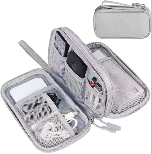 Dark Grey Travel Organizer Bags - Travel Cable Organizer Bag - Cord Travel Bag Organizer For Travel Accessories - Travel Back Pack For Headphone, Hard Drive Case, USB, Charger, Phone & Power Bank