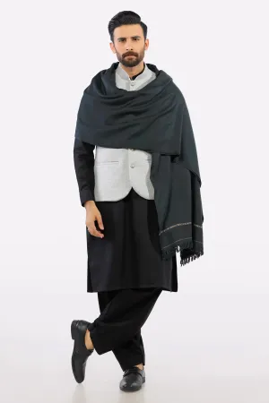 Dark Grey Woolen Men's Shawl