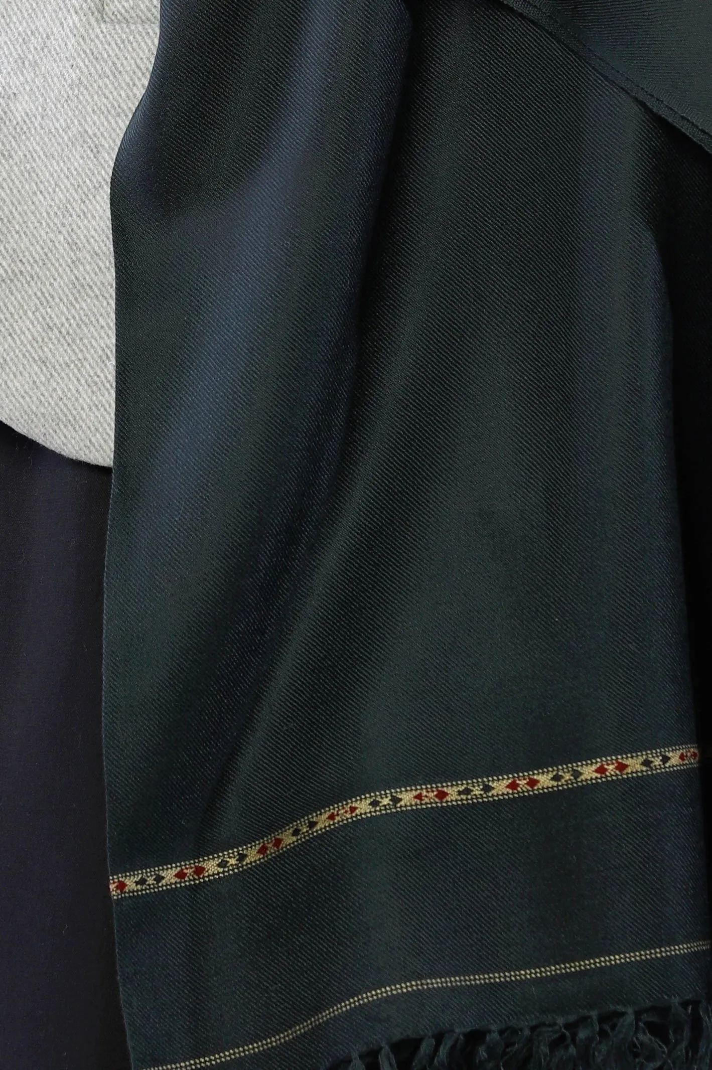Dark Grey Woolen Men's Shawl