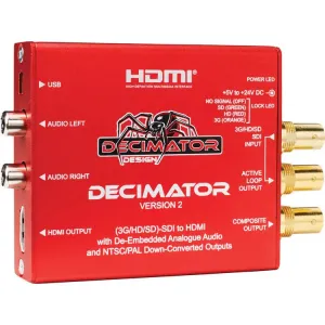 DECIMATOR 2 3G/HD/SD-SDI to HDMI Converter with Built-In NTSC/PAL Downscaler & Analog Audio Outputs
